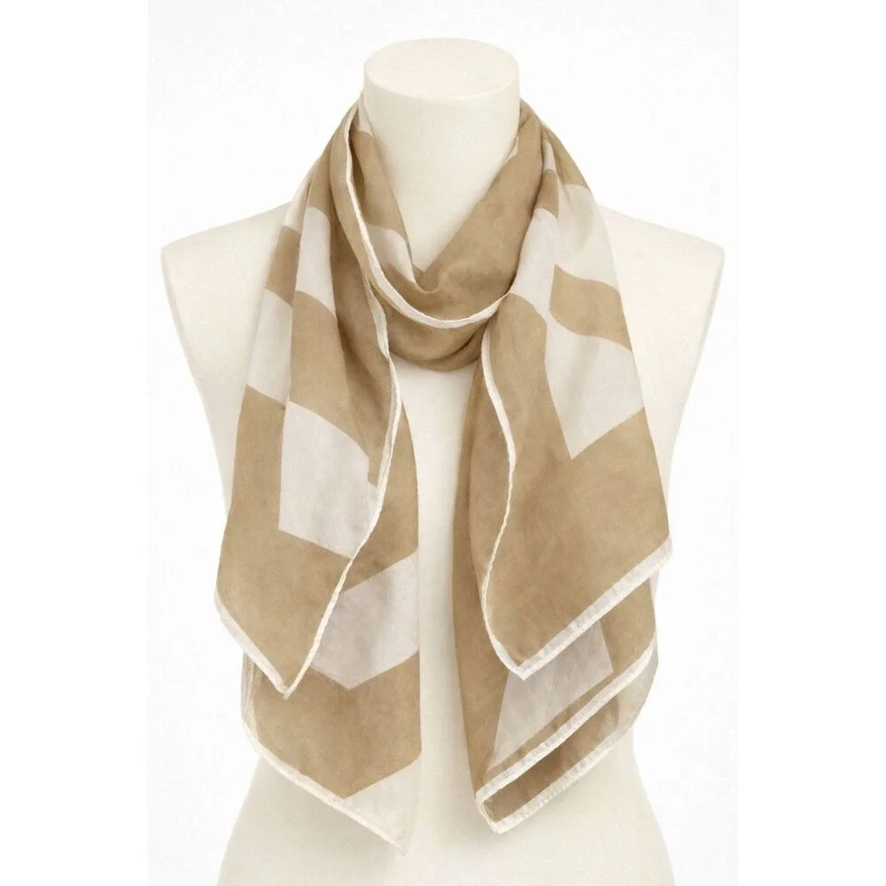 Vera Neumann Vintage Diagonal Stripe 100% Silk 28 x 28‎ Square Scarf